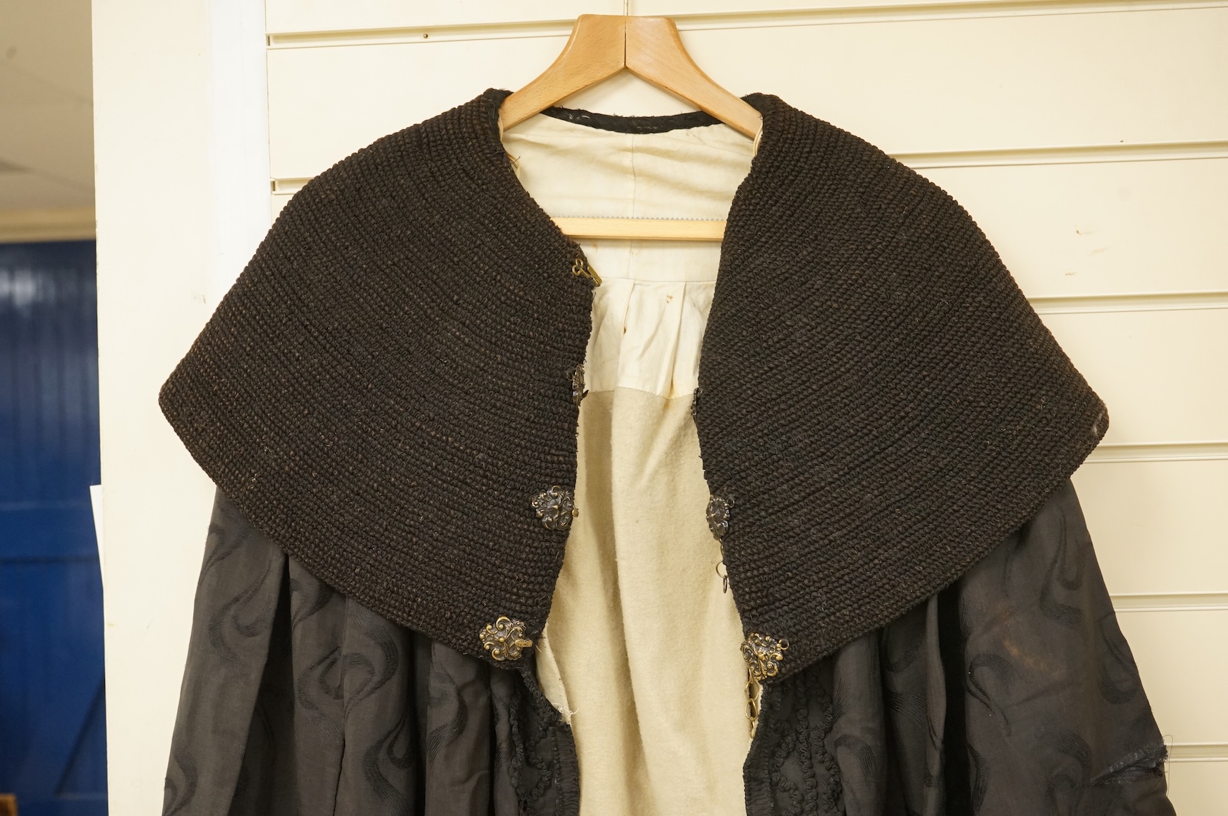A 19th century German black fabric cape